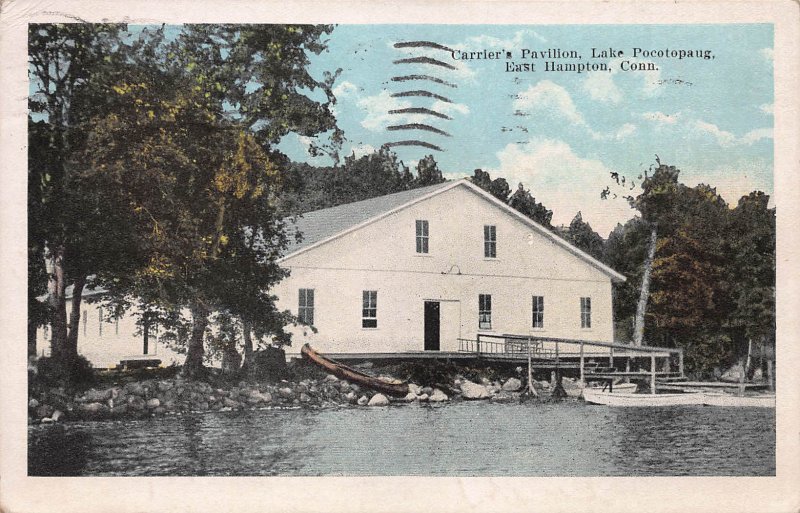 Carrier's Pavilion, Lake Pocotopaug, E. Hampton, CT., Postcard, Used in 1925