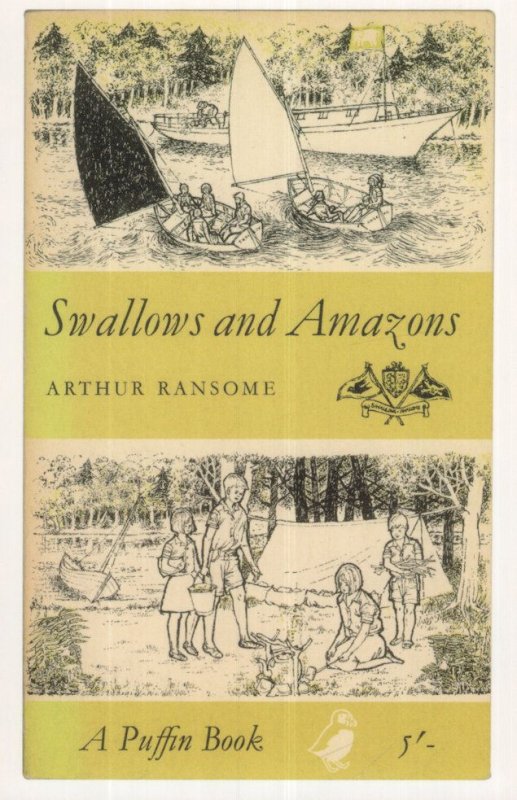 Swallows & Amazons Arthur Ransome Puffin 1962 Book Postcard