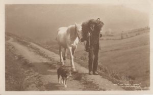 The Cast Shoe Lakeside Farmers Shepherd Dog Antique Cumbria Postcard