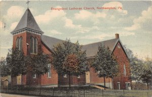 J64/ Northampton Pennsylvania Postcard c1910 Evangelical Lutheran Church 380