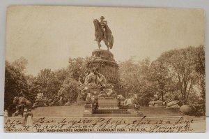 1906 Fairmount Park Washington's Monument to West Fork City Postcard A18