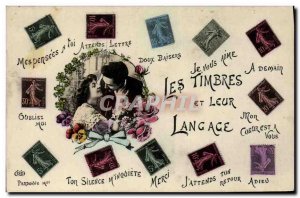 Old Postcard Stamps and their language Sower