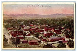 1920 Birds Eye View Buildings Mountain Houses Florence Colorado Antique Postcard