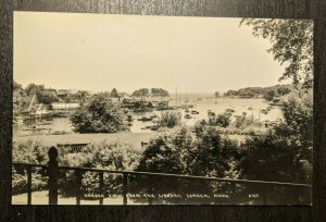 Mint Vintage Harbor View from Library Camden Maine Real Photo Postcard RPPC