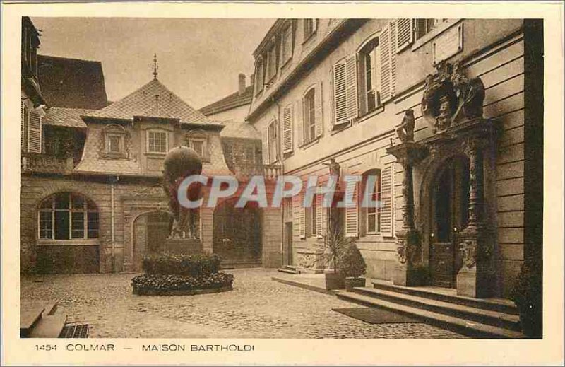 Old Postcard 1454 Colmar house bartholdi