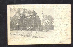 EUREKA ILLINOIS CHRISTIAN CHURCH VINTAGE POSTCARRD PAULS VALLEY ILL.