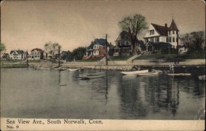 South Norwalk Connecticut CT Sea View Ave c1910 Postcard 