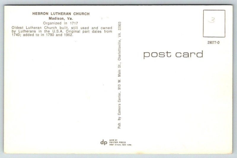 Hebron Lutheran Church - Madison - Virginia