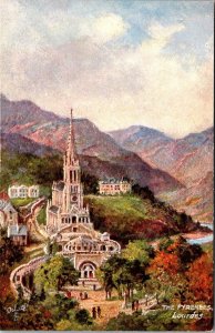 View Overlooking Lourdes, Tucks 7629 Pyrenees Vintage Postcard A57