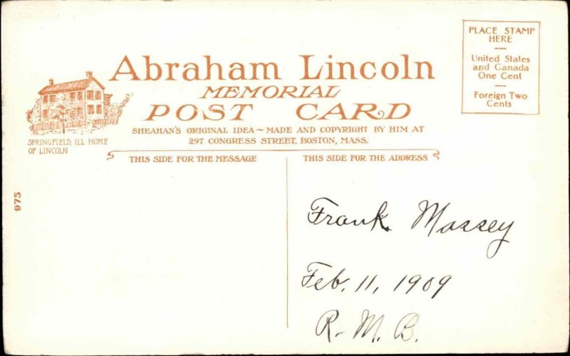 American Patriot Abe Abraham Lincoln Quote c1910 Vintage Postcard