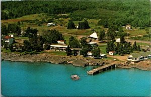 Aerial View, Olsen's Motel and Gift Shop, Tofte MN Vintage Postcard Y71