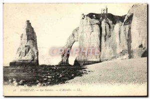 Old Postcard Etretat Cliffs The Needle