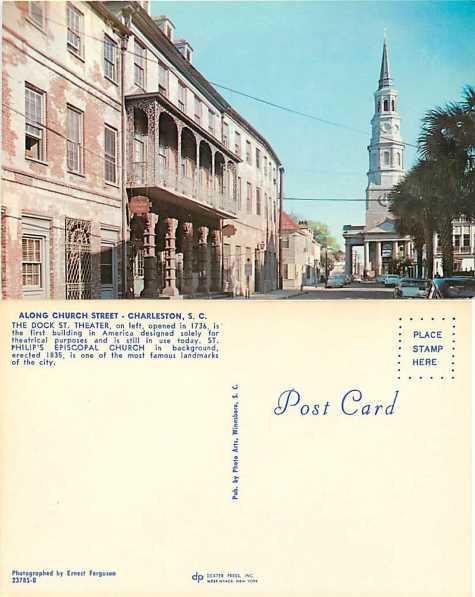 Along Church Street in Charleston South Carolina, SC, Chrome, The Dock St. Theat