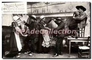 Old Postcard D'Auvergne The Bourreio Aubergno wad folklore