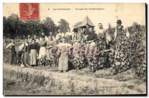 Old Postcard Folklore Wine Harvest pickers Group