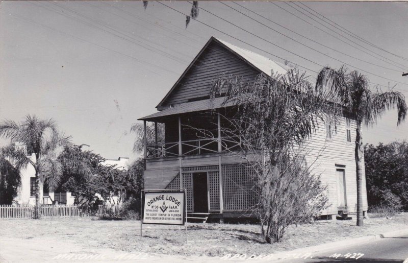 Florida Apopka Orange Lodge No 36 Oldest Lodge In Florida 1951 Real Photo sk311