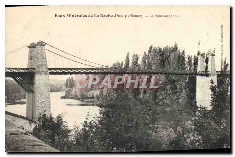 Eaux Minerales Old Postcard Roche Pesay Vienna suspension bridge