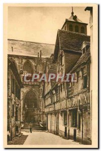 Old Postcard Lisieux Rue Aristide Briand and entrance to the Church of St. Ja...