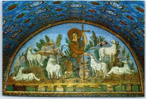 M-78404 The Good Shepherd and starred vault Galla Placidia Ravenna Italy