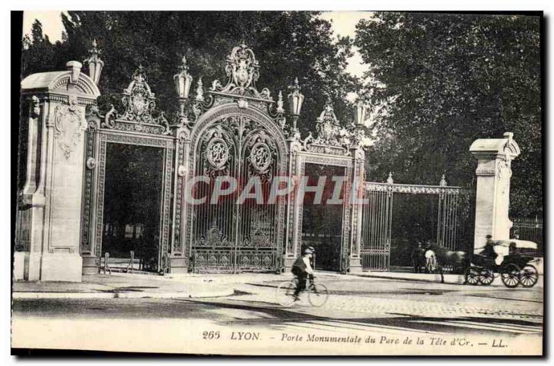 Old Postcard Lyon Monumental Gate Park Tete d & # 39Or