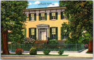 VINTAGE POSTCARD THE LOW HOUSE AT SAVANNAH GEORGIA MAILED 1947