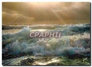 Postcard Modern Colors and Light of France Sunset Sea