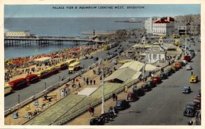 BRIGTON SUSSEX UK  PALACE PIER & AQUARIUM LOOKING WEST POSTCARD