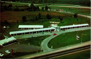 Aerial View Pike Plaza Motel Restaurant Newton Fall Ohio UNP Chrome Postcard C6