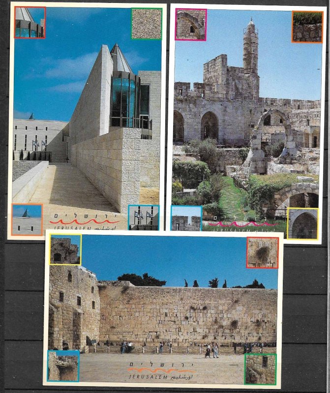 ISRAEL STAMPS. SET COMPLETE OF POSTCARDS TOURISM. CITIES PART 5. 1995