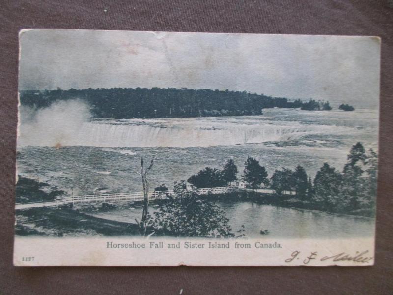 1906 Canada Photo Postcard - Horseshoe Falls & Sister Island (WW33)