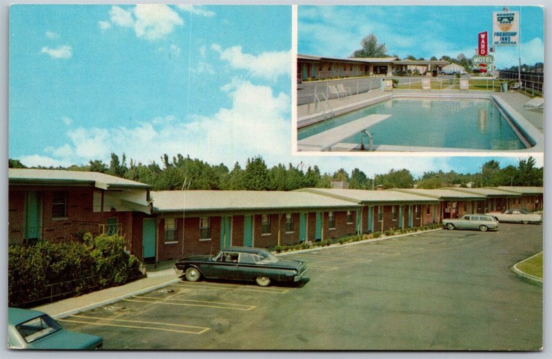 Vtg Benton Arkansas AR Ward Motel Old Cars Swimming Pool 1960s View Postcard