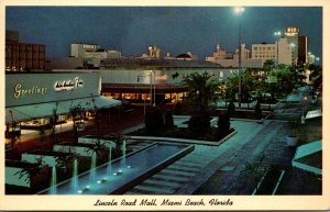 Florida Miami Beach Lincoln Road Mall At Night 1965