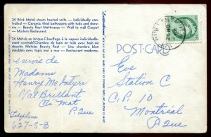 h3562 - ST. DAVID Quebec Postcard 1962 Motel Barbeau & Diner