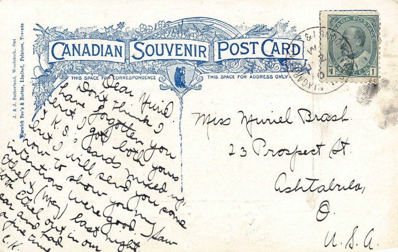 LPD74   Canada Woodstock Ontario  Postcard  Armouries