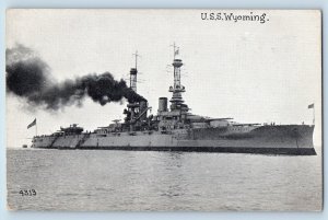 San Francisco California CA Postcard USS Wyoming US Navy Ship c1930's Vintage