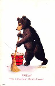 Artist Bernhardt Wall, American Post Card Busy Bear #79 Bear Unused 