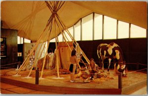 Plains Indian Diorama Nat'l Cowboy Hall of Fame Oklahoma City OK Postcard H35