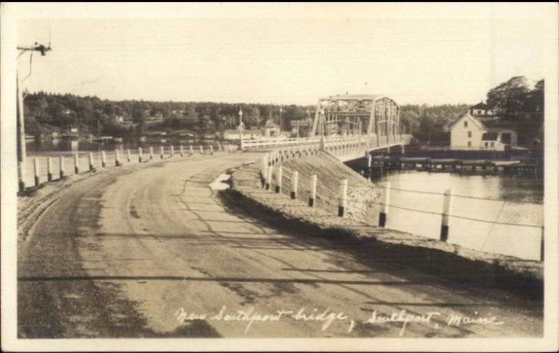 Southport ME New Bridge c1920s-30s Real Photo Postcard