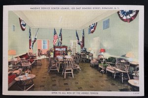 Vintage Postcard 1930-1945 Masonic Service Center Lounge, Syracuse, New York NY