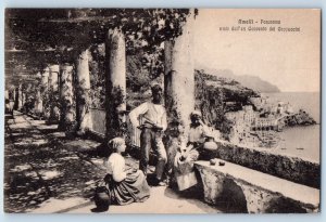 Amalfi Italy Postcard Panorama Seen From The Former Cappucini Convent c1910