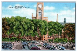 c1930's Lunch Hour at The Elgin National Watch Co. Elgin Illinois IL Postcard