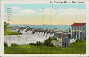 City Water Dam Oklahoma City OK 1940s Postcard G65