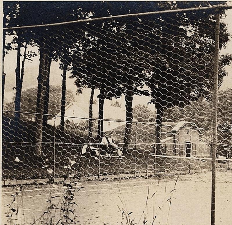 Tennis Court 1917-1930 RPPC Sports People Buildings Old AZO Real Photo Postcard 