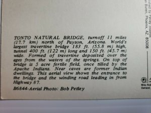 Vintage Postcard Tonto Natural Bridge Payson Arizona 1985 unposted   309