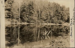 Proctor Vermont VT Bever Pond Real Photo Vintage Postcard