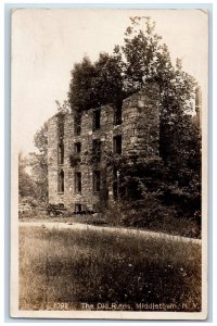 1913 The Old Ruins Middletown New York NY RPPC Photo Posted Postcard 