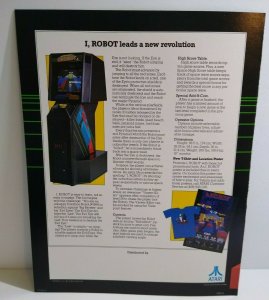 I Robot Arcade FLYER Atari Original 1984 NOS Retro Space Age Video Game Artwork 