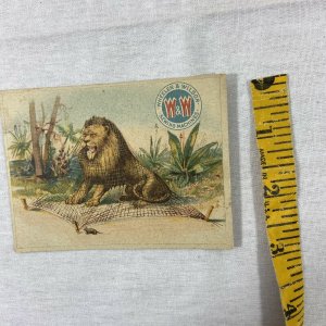 The Lion and The Mouse Wheeler & Wilson Sewing Machines Victorian Trade Card 