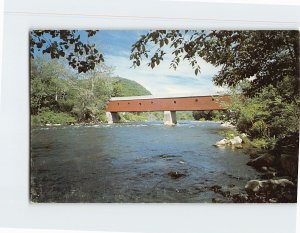 Postcard Housatonic River Bridge West Cornwall Connecticut USA