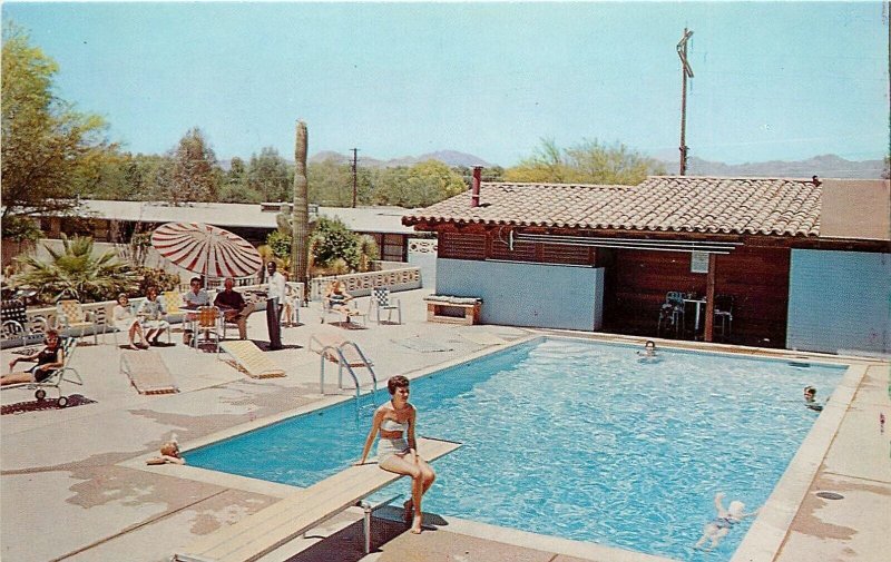 Postcard 1960s Arizona Tucson Ghost Ranch Lodge Swimming Pool AZ24-3296